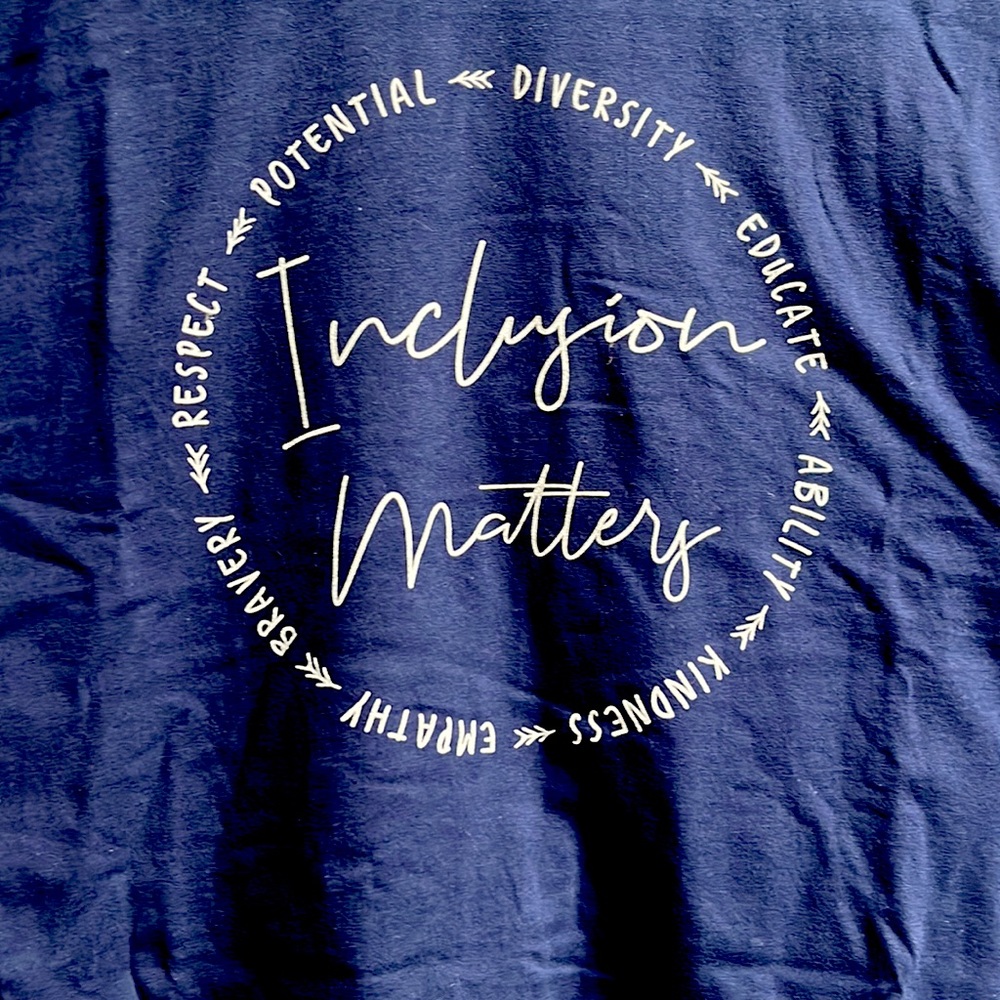 Inclusion matters SPED v-neck navy t-shirt NWT 2XL